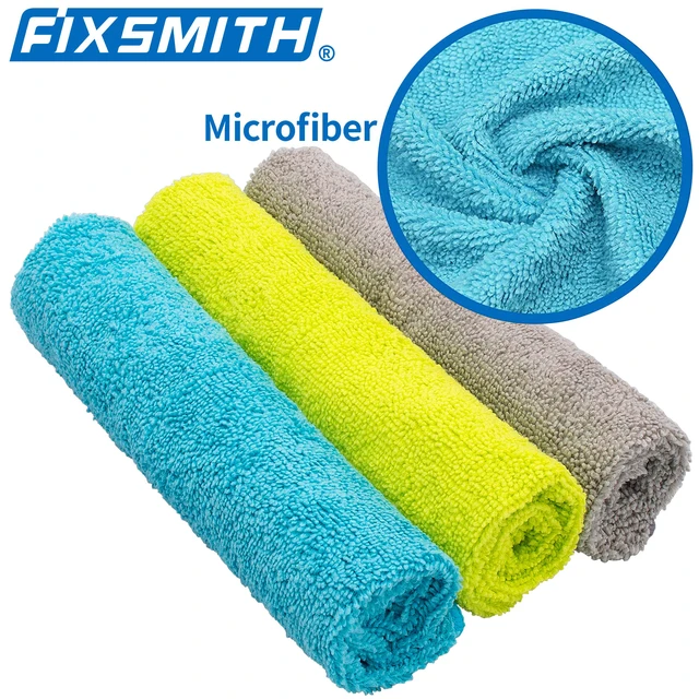 Alt view image 6 of 6 - FIXSMITH Microfiber Cleaning Cloth 8-Pack, 30.48x40.64cm, Highly Absorbent, Lint-Free, Streak-Free, for Car Kitchen Home