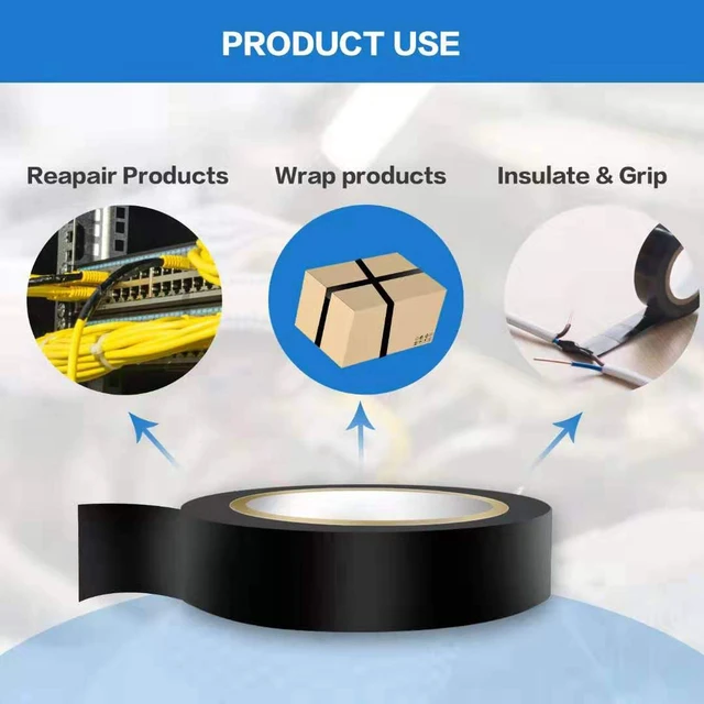 Alt view image 3 of 6 - Wapodeai 3-Pack Electrical Tape 0.62in x 49ft Black