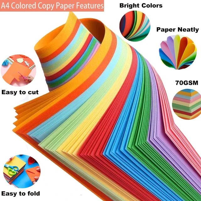 Alt view image 5 of 6 - A4 Colored Construction Paper, 100 Sheets, for Craft Art Drawing