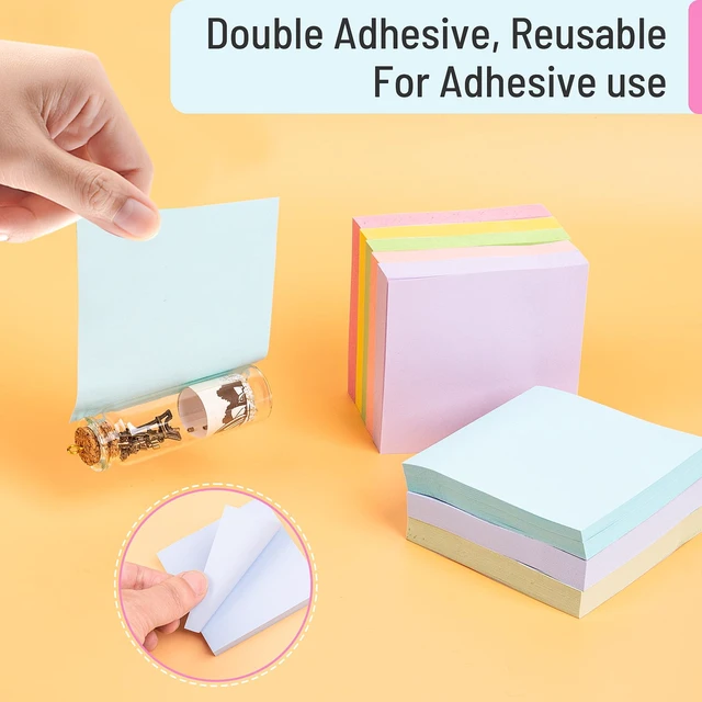 Alt view image 6 of 7 - Sticky Notes 3x3in, 8 Pastel Self-Stick Pads, 800 Sheets for School Office