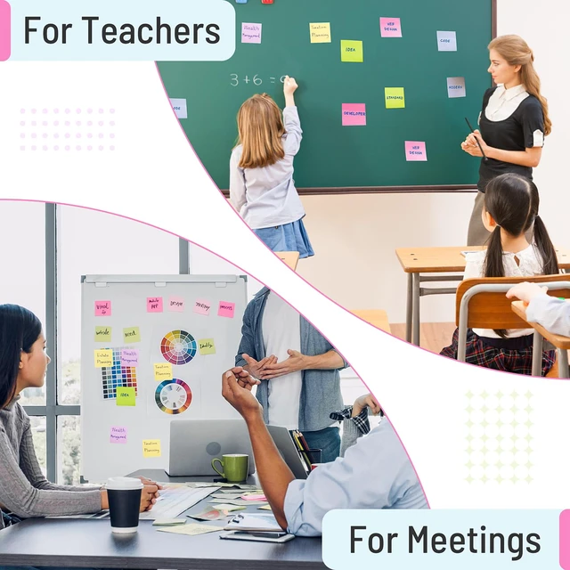 Alt view image 4 of 7 - Sticky Notes 3x3in, 8 Pastel Self-Stick Pads, 800 Sheets for School Office