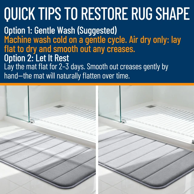 Alt view image 4 of 6 - OLANLY Memory Foam Bath Mat 30x20, Super Soft Absorbent Bathroom Rug
