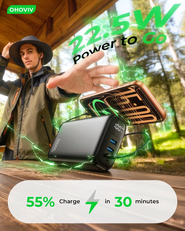 Alt view image 2 of 6 - OHOVIV 50000mAh Power Bank PD22.5W