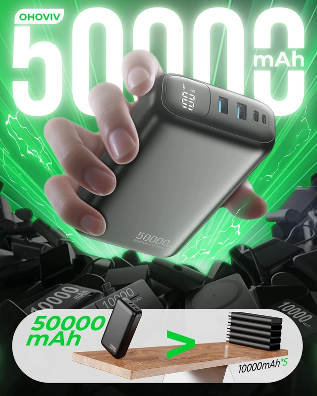 Alt view image 6 of 6 - OHOVIV 50000mAh Power Bank PD22.5W