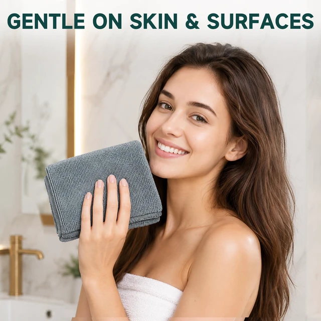Alt view image 6 of 6 - TEAWOO Grey Washcloths 15 Pack Highly Absorbent & Quick Drying