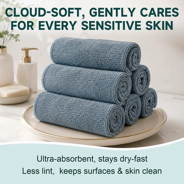 Alt view image 4 of 6 - TEAWOO Grey Washcloths 15 Pack Highly Absorbent & Quick Drying
