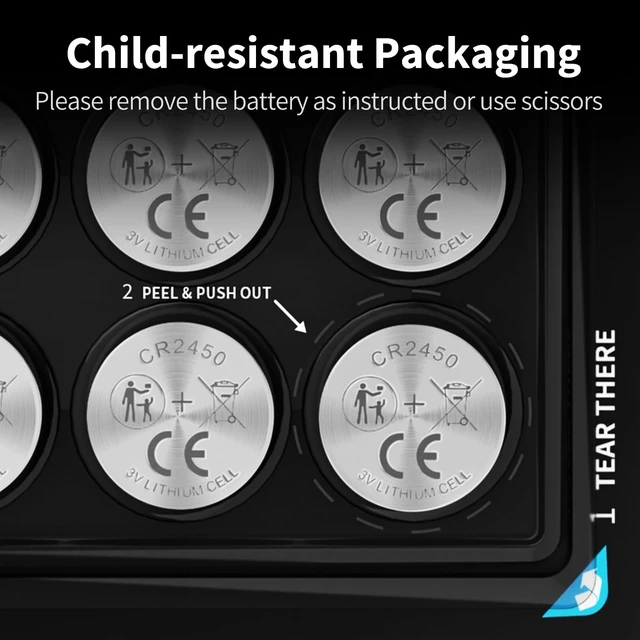 Alt view image 5 of 7 - NICEBATT CR2450 3V Lithium Battery 6 Pack, Long Lasting Power for Key Fob, Door Sensor, Security System and More