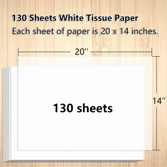 Alt view image 3 of 6 - 130 Sheets 20"x14" White Tissue Paper for Gift Bags, Christmas, Weddings, Birthday, Arts, Craft, Party Decoration