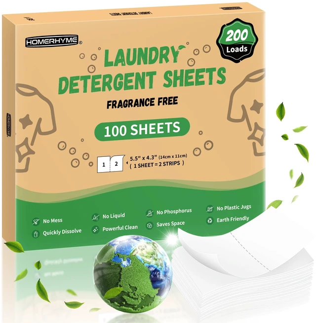 Main image of Laundry Detergent Sheets 200 Loads Unscented, Eco Friendly & Hypoallergenic, Suitable for Sensitive Skin