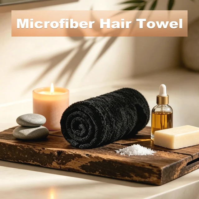 Alt view image 4 of 7 - Puomue 6 Pack Microfiber Salon Towels, Super Soft Absorbent Hair Towel 27x16in, Black