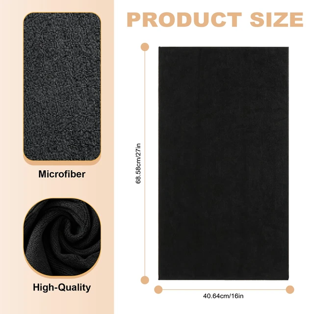 Alt view image 2 of 7 - Puomue 6 Pack Microfiber Salon Towels, Super Soft Absorbent Hair Towel 27x16in, Black