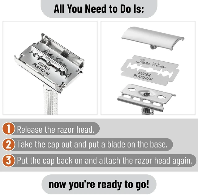 Alt view image 5 of 7 - Bates Double Edge Safety Razor Blades, 40 Pack, Stainless Steel for Smooth Shave
