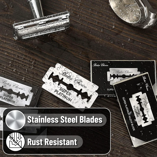 Alt view image 3 of 7 - Bates Double Edge Safety Razor Blades, 40 Pack, Stainless Steel for Smooth Shave