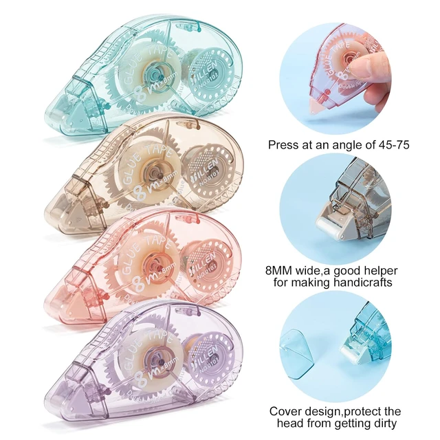 Alt view image 7 of 7 - 4 Pack Double Sided Tape Roller, Scrapbook Supplies, Glue Tape