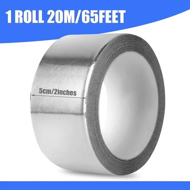 Alt view image 6 of 7 - Romeda Aluminum Foil Tape 2 inch x 65 Feet 3.9 mil Silver Insulation Adhesive Metal Tape High Temperature Heavy Duty for HVAC Ductwork Dryer Vent