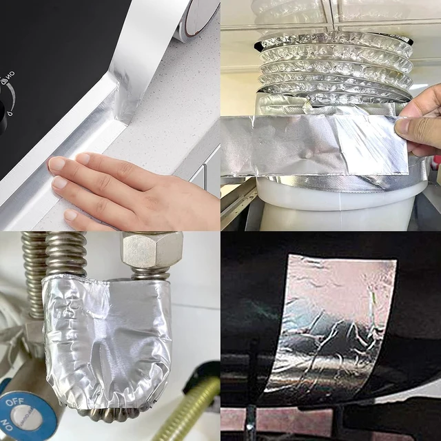 Alt view image 7 of 7 - Romeda Aluminum Foil Tape 2 inch x 65 Feet 3.9 mil Silver Insulation Adhesive Metal Tape High Temperature Heavy Duty for HVAC Ductwork Dryer Vent