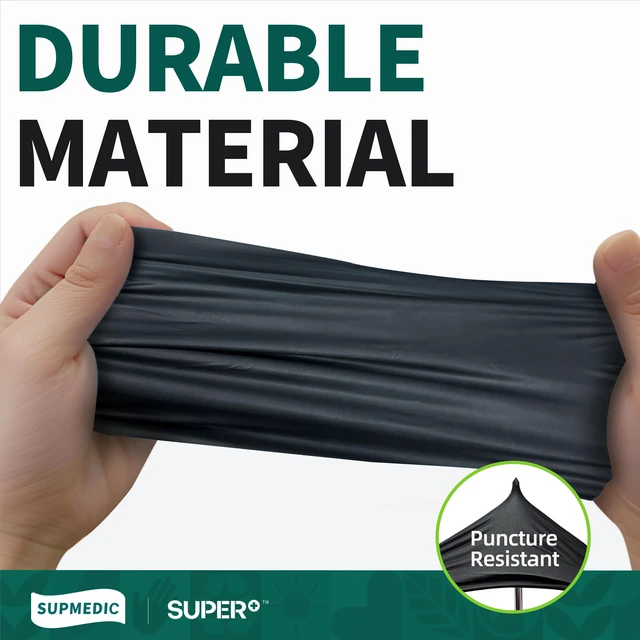 Alt view image 2 of 7 - SUPMEDIC Vinyl Medical Exam Gloves, Latex & Powder-Free Disposable, Black