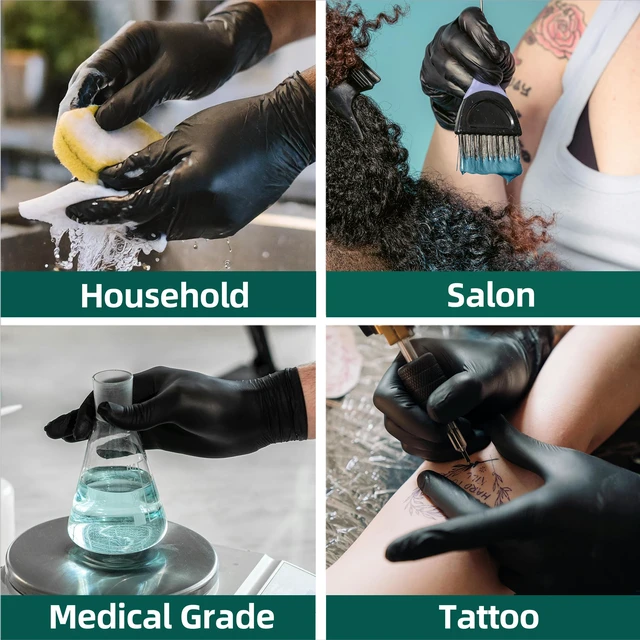 Alt view image 4 of 7 - SUPMEDIC Vinyl Medical Exam Gloves, Latex & Powder-Free Disposable, Black