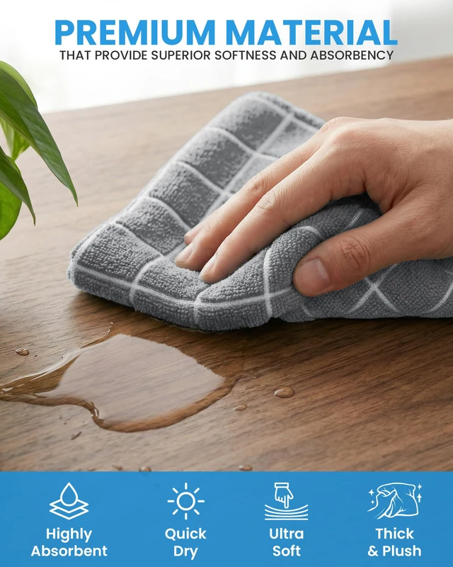 Alt view image 4 of 6 - Utopia Towels 12 Pack 12x12Inch Microfiber Fingertip Wash Cloths Grey