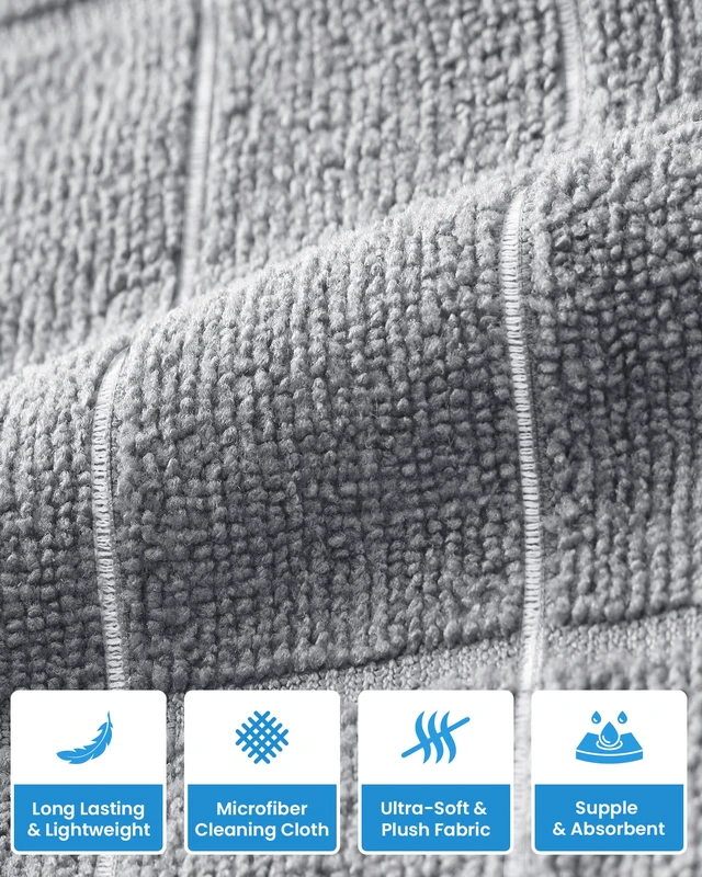 Alt view image 5 of 6 - Utopia Towels 12 Pack 12x12Inch Microfiber Fingertip Wash Cloths Grey