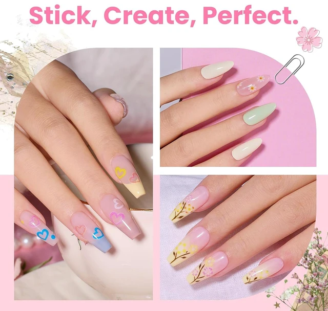 Alt view image 6 of 6 - Beetles 3D Flower Heart Nail Art Stickers 30 Sheets