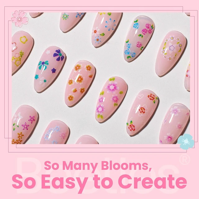 Alt view image 3 of 6 - Beetles 3D Flower Heart Nail Art Stickers 30 Sheets