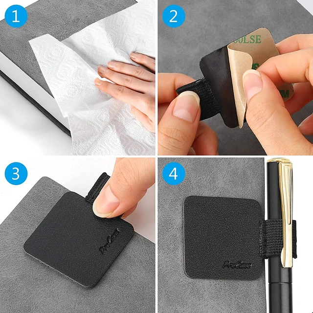 Alt view image 5 of 6 - ProCase Pen Loop Holder for Notebooks, Journals, Planners, Tablet Cases, Black