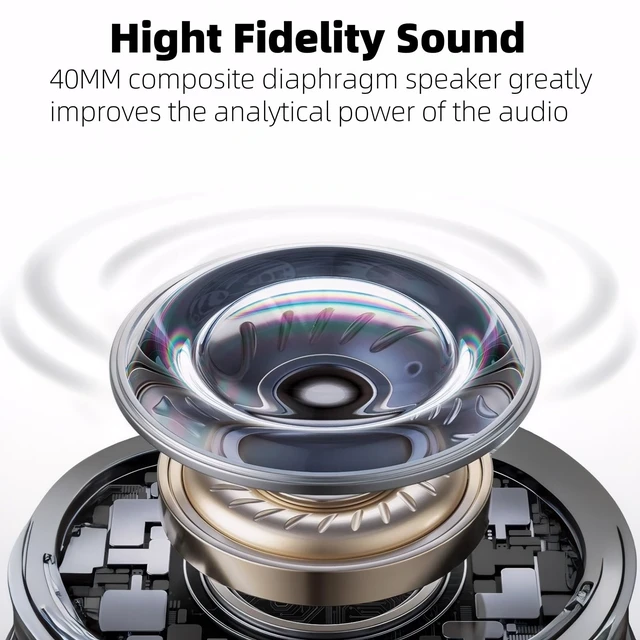 Alt view image 6 of 7 - GU-DI Active Noise Cancelling Wireless Bluetooth Over Ear Headphones
