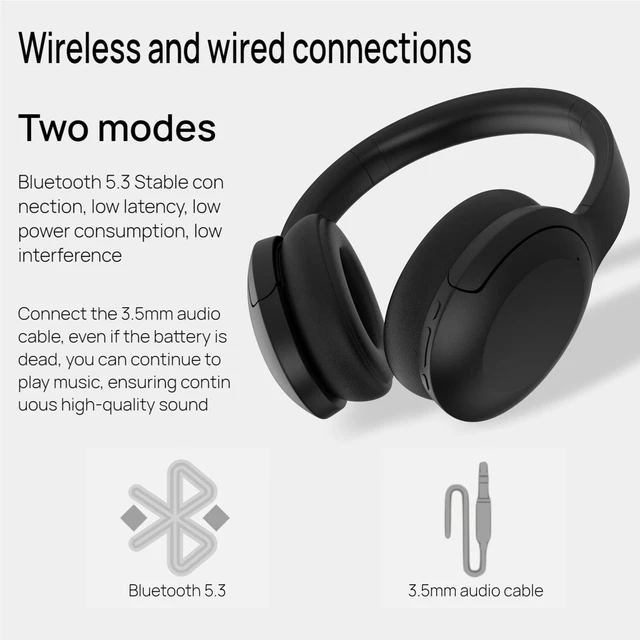 Alt view image 5 of 7 - GU-DI Active Noise Cancelling Wireless Bluetooth Over Ear Headphones