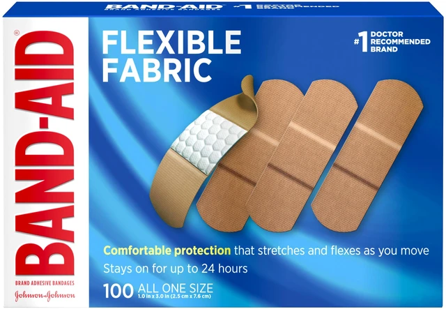 Main image of BAND-AID Flexible Fabric Adhesive Bandages, One Size, 100 Count