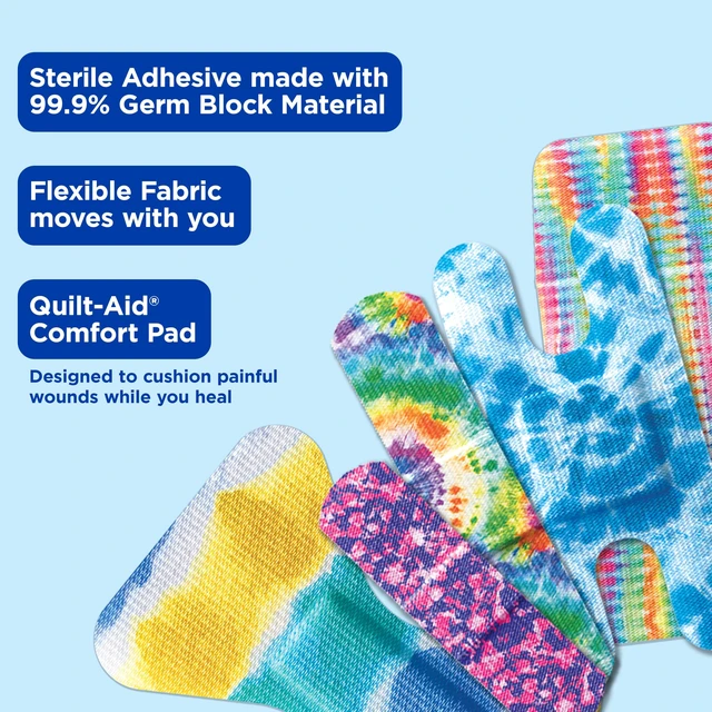 Alt view image 3 of 7 - BAND-AID Flexible Fabric Adhesive Bandages Tie-Dye Designs, 100Ct