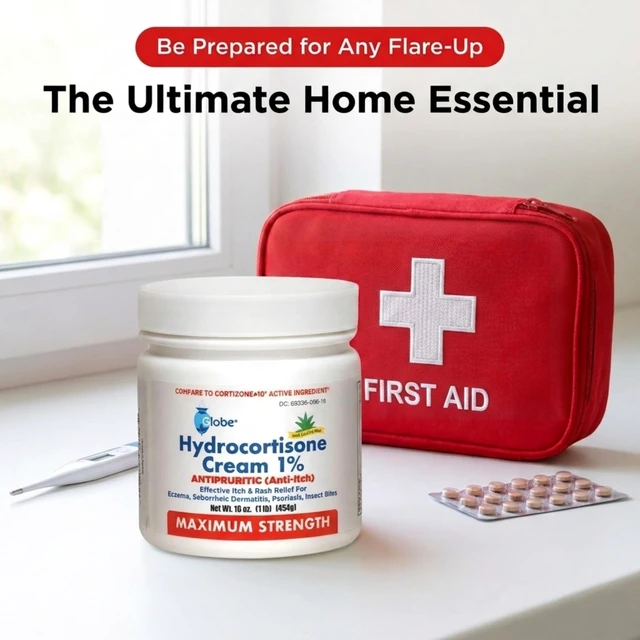 Alt view image 6 of 6 - Globe Hydrocortisone Cream 1% with Aloe Maximum Strength 16oz Jar