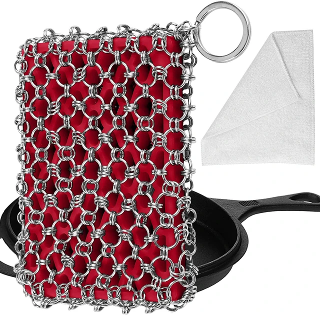 Main image of Herda 316L Cast Iron Chain Mail Scrubber Large