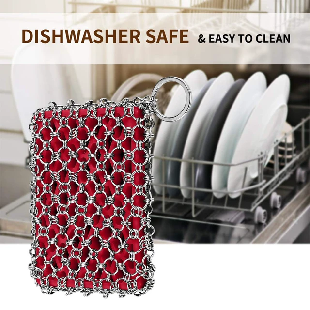Alt view image 3 of 6 - Herda 316L Cast Iron Chain Mail Scrubber Large