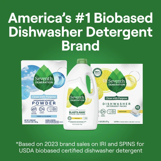 Alt view image 3 of 6 - Seventh Generation Dishwasher Detergent Gel, Lemon Scent, 2 Pack, 70 oz