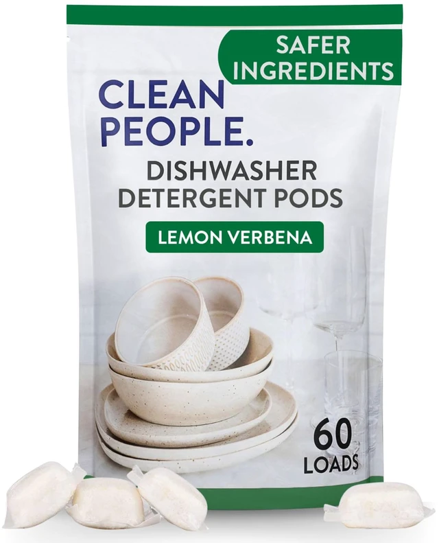 Main image of The Clean People Dishwasher Pods - Phosphate Free, Residue-Free, Lemon Verbena, 60 Count