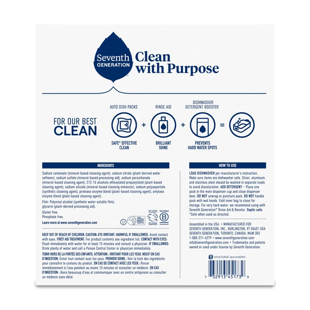 Alt view image 3 of 6 - Seventh Generation Free & Clear Dishwasher Detergent Packs, 72Count