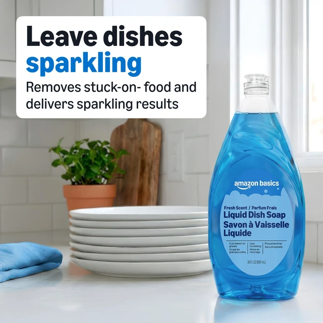 Alt view image 2 of 5 - Amazon Basics Dish Soap, Fresh Scent, 30 fl oz, Pack of 4