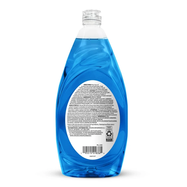 Alt view image 3 of 5 - Amazon Basics Dish Soap, Fresh Scent, 30 fl oz, Pack of 4