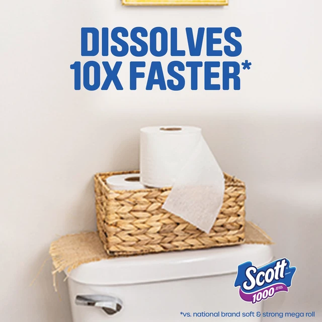 Alt view image 5 of 6 - Scott 1000 Trusted Clean Toilet Paper, 32 Rolls, 1000 Sheets per Roll