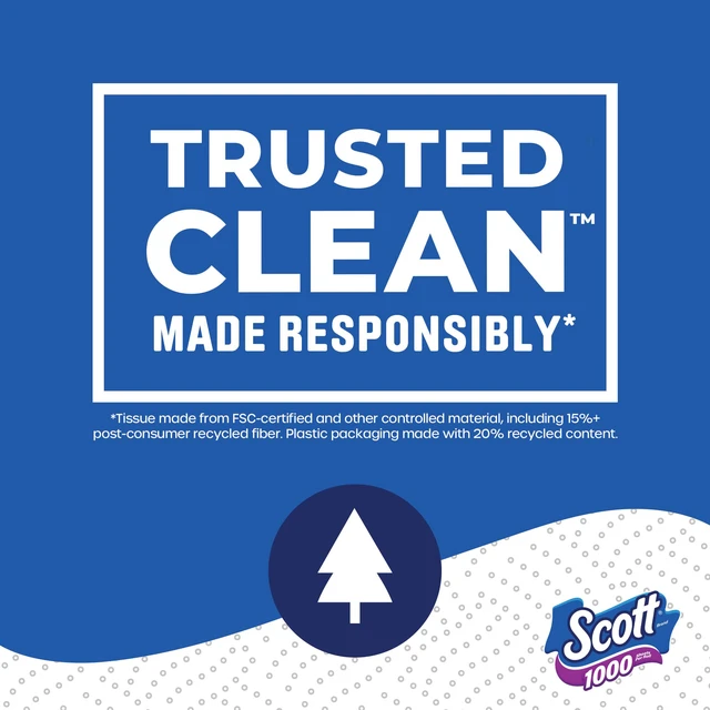 Alt view image 2 of 6 - Scott 1000 Trusted Clean Toilet Paper, 32 Rolls, 1000 Sheets per Roll