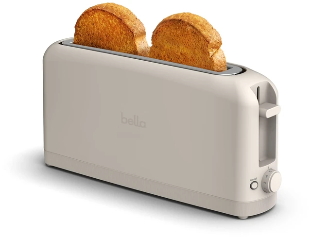 Main image of Bella Fits-Anywhere 2-Slice Slim Toaster, Long Slot & Extra Wide, Oatmilk