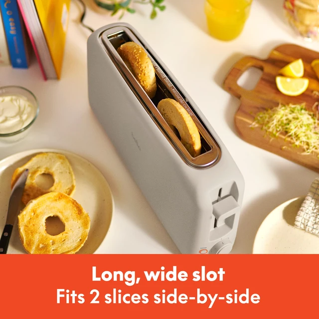 Alt view image 4 of 6 - Bella Fits-Anywhere 2-Slice Slim Toaster, Long Slot & Extra Wide, Oatmilk