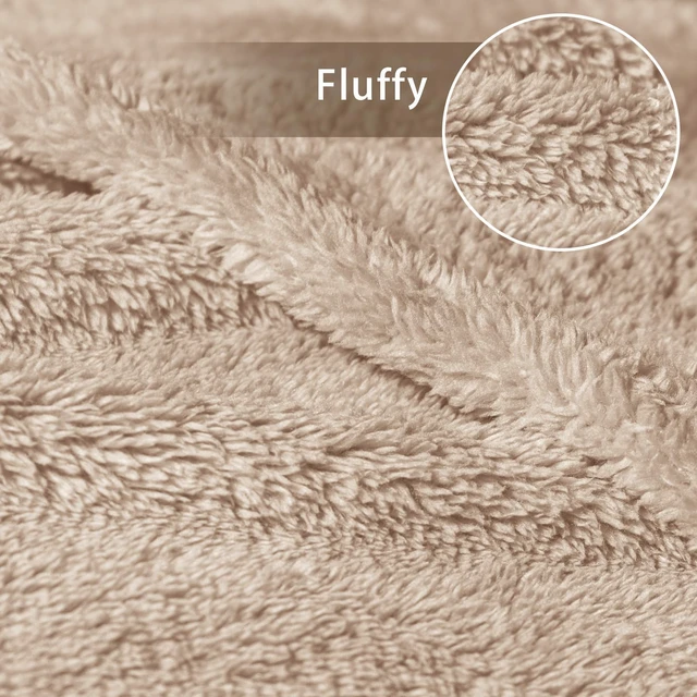 Alt view image 2 of 6 - Exclusivo Mezcla Soft Plush Fleece Throw Blanket for Couch Camel
