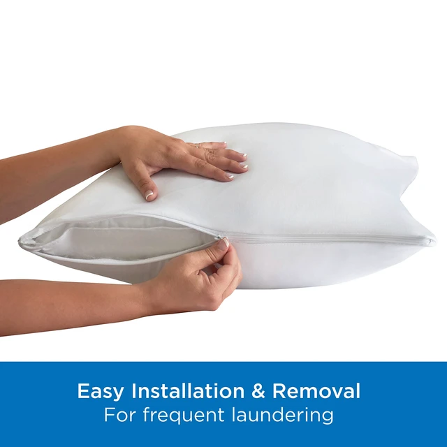 Alt view image 5 of 6 - AllerEase Standard/Queen Allergy Pillow Protector, 2-Pack