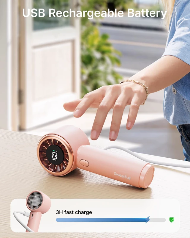 Alt view image 6 of 6 - SWEETFULL Mini Rechargeable Portable Handheld Fan
