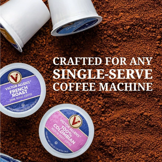 Alt view image 4 of 6 - Victor Allen's Coffee Variety Pack 42 Count Single Serve Coffee Pods for Keurig K-Cup Brewers, Morning Blend, 100% Colombian, Donut Shop Blend, French Roast