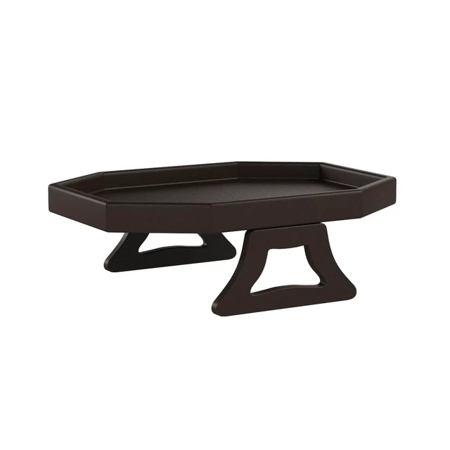 Alt view image 4 of 4 - Sofa Arm Clip Table with Armrest Tray and Drinks/Remote Control/Snacks Holder, Plastic, Brown