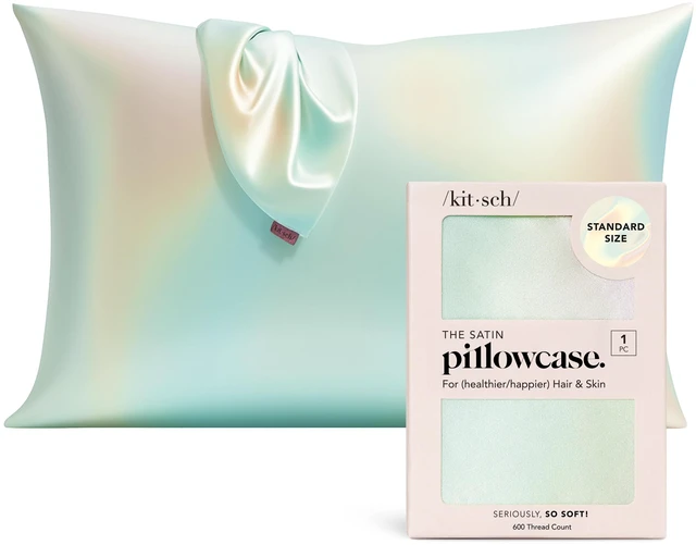 Main image of Kitsch Satin Pillowcase with Zipper, Standard Size, Aura