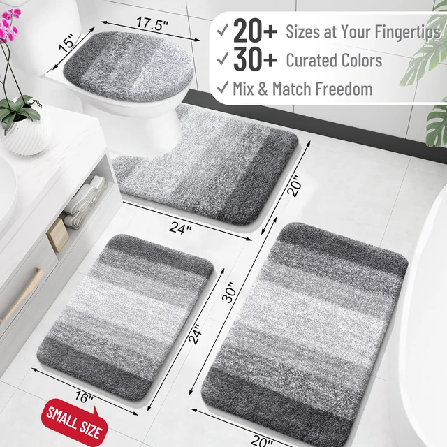 Alt view image 5 of 6 - OLANLY 24x16 Small Bathroom Rugs, Extra Soft Absorbent Microfiber